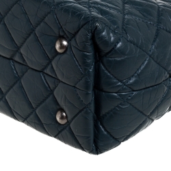 Pre Owned Chanel Dark Green Quilted Aged Leather 2.55 Reissue Grand Shopping Tote