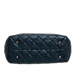 Pre Owned Chanel Dark Green Quilted Aged Leather 2.55 Reissue Grand Shopping Tote