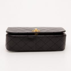 Pre Owned Chanel Vintage Black Lambskin Flap Bag