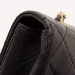 Pre Owned Chanel Vintage Black Lambskin Flap Bag