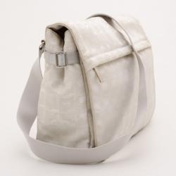 Chanel White Nylon Jacquard Messenger Bag