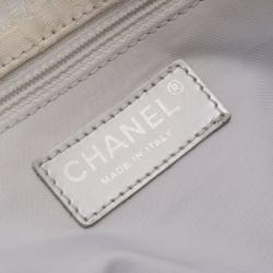 Chanel White Nylon Jacquard Messenger Bag