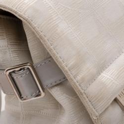 Chanel White Nylon Jacquard Messenger Bag