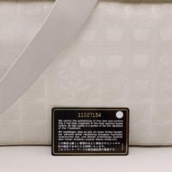 Chanel White Nylon Jacquard Messenger Bag