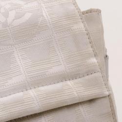 Chanel White Nylon Jacquard Messenger Bag
