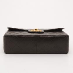 Pre Owned Chanel Vintage Black Lambskin XL Jumbo Flap Bag