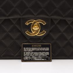 Pre Owned Chanel Vintage Black Lambskin XL Jumbo Flap Bag