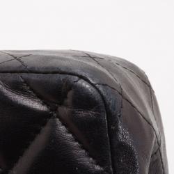 Pre Owned Chanel Black Quilted East West Flap Bag