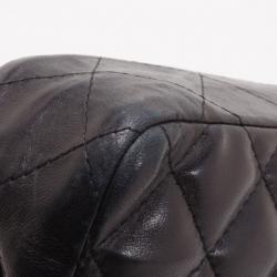 Pre Owned Chanel Black Quilted East West Flap Bag