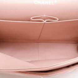 Pre Owned Chanel Light Pink Patent Jumbo Classic Flap