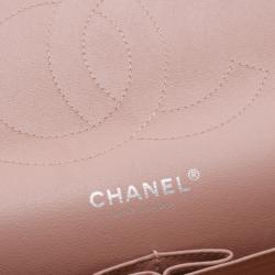 Pre Owned Chanel Light Pink Patent Jumbo Classic Flap