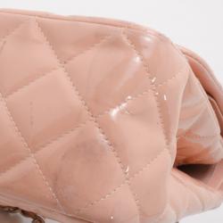 Pre Owned Chanel Light Pink Patent Jumbo Classic Flap