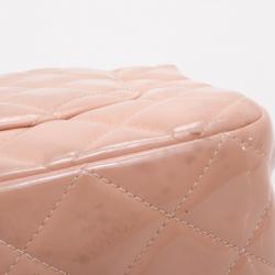 Pre Owned Chanel Light Pink Patent Jumbo Classic Flap
