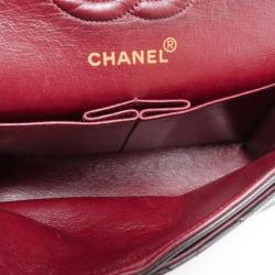 Pre Owned Chanel Vintage Black Lambskin Medium Flap Bag 