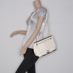 Pre Owned Chanel Limited Edition White Blizzard Jumbo Flap 