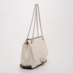 Pre Owned Chanel Limited Edition White Blizzard Jumbo Flap 