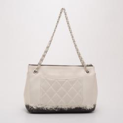 Pre Owned Chanel Limited Edition White Blizzard Jumbo Flap 