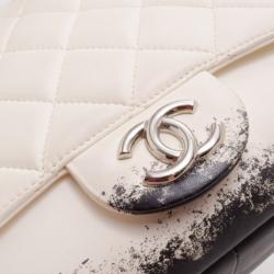 Pre Owned Chanel Limited Edition White Blizzard Jumbo Flap 