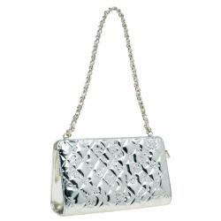 Pre Owned Chanel Metallic Gold Patent Charms Pochette