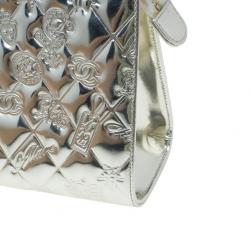 Pre Owned Chanel Metallic Gold Patent Charms Pochette