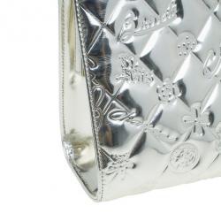 Pre Owned Chanel Metallic Gold Patent Charms Pochette