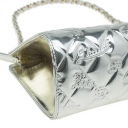 Pre Owned Chanel Metallic Gold Patent Charms Pochette