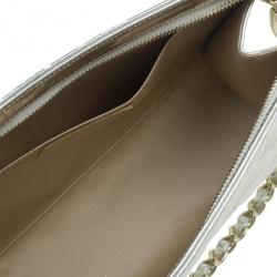 Pre Owned Chanel Metallic Gold Patent Charms Pochette