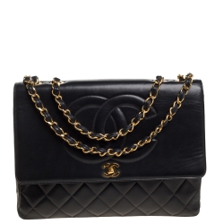 مملوكة مسبقًا Chanel Black Leather Vintage CC Shoulder Bag