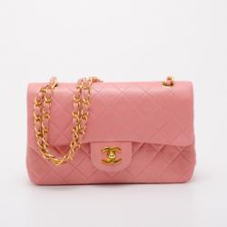 pink top handle chanel bag vintage