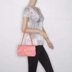 Pre Owned Chanel Vintage Pink Lambskin Small Flap Bag