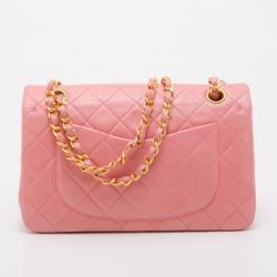 Pre Owned Chanel Vintage Pink Lambskin Small Flap Bag