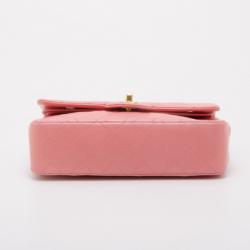Pre Owned Chanel Vintage Pink Lambskin Small Flap Bag