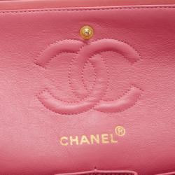 Pre Owned Chanel Vintage Pink Lambskin Small Flap Bag