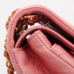 Pre Owned Chanel Vintage Pink Lambskin Small Flap Bag