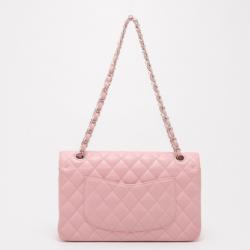 Pre Owned Chanel Light Pink Caviar Medium Flap