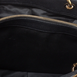 Pre Owned Chanel Black Quilted Caviar Leather Grand Shopping Tote