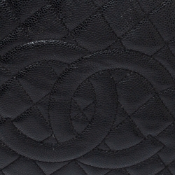 Pre Owned Chanel Black Quilted Caviar Leather Grand Shopping Tote