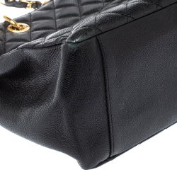 Pre Owned Chanel Black Quilted Caviar Leather Grand Shopping Tote