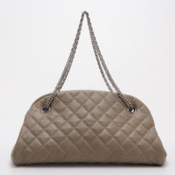 Pre Owned Chanel Dark Gold Caviar Leather Just Mademoiselle Bowling Bag 