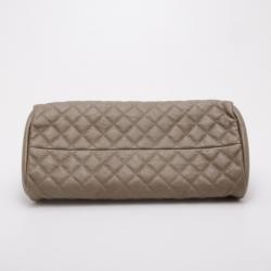 Pre Owned Chanel Dark Gold Caviar Leather Just Mademoiselle Bowling Bag 