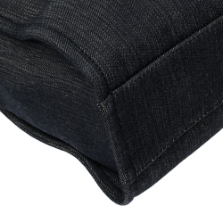 Pre Owned Chanel Navy Blue Denim Medium Deauville Shopper Tote