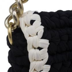 Pre Owned Chanel Black Fancy Crochet Black Flap Bag