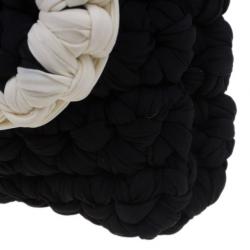 Pre Owned Chanel Black Fancy Crochet Black Flap Bag