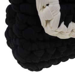 Pre Owned Chanel Black Fancy Crochet Black Flap Bag