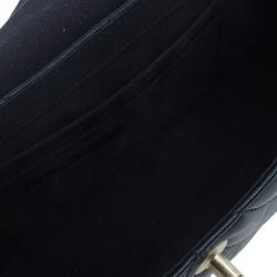 Pre Owned حقيبة شانيل شيفرون سوداء جلد خروف بقلاب