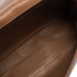 Pre Owned Chanel Tan Quilted Caviar Leather Jumbo Classic Single Flap Bag