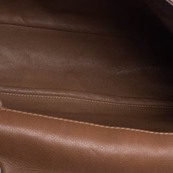 Pre Owned Chanel Tan Quilted Caviar Leather Jumbo Classic Single Flap Bag