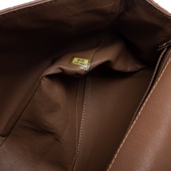 Pre Owned Chanel Tan Quilted Caviar Leather Jumbo Classic Single Flap Bag