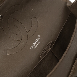 Pre Owned Chanel Coffee Brown Quilted Caviar Leather Jumbo Classic Double Flap Bag