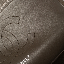Pre Owned Chanel Coffee Brown Quilted Caviar Leather Jumbo Classic Double Flap Bag
